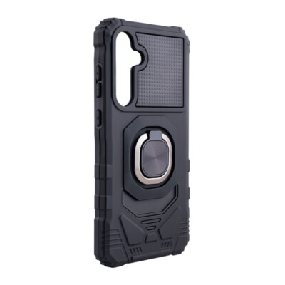For Samsung Galaxy A55 Case TPU Cover Shockproof Kickstand Ring Holder Black