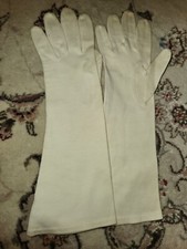 Vtg Wear Right Italy White Ivory 12" Dress Gloves Sz 6.5 In Penny's Sleeve 15