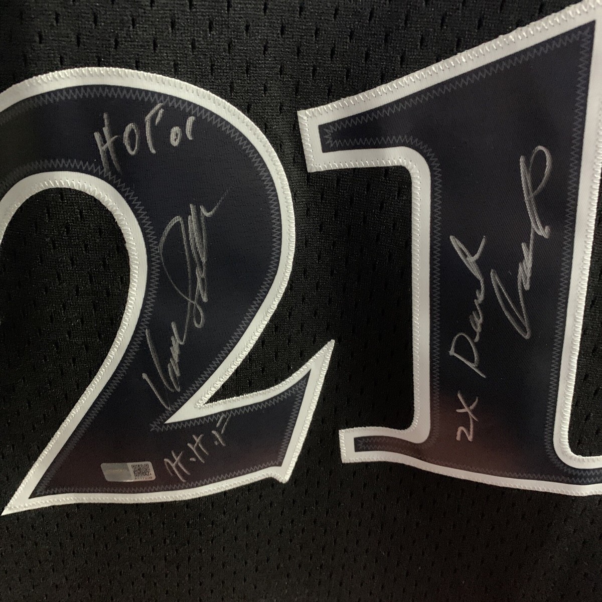 Dominique Wilkins Signed Atlanta Hawks Black M&N Jersey