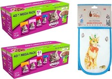 Whiskas Wet Cat Food Mega Pack 80 x 85g Pouches + Cat Theme Double Oven Gloves 5.73 per kilo
