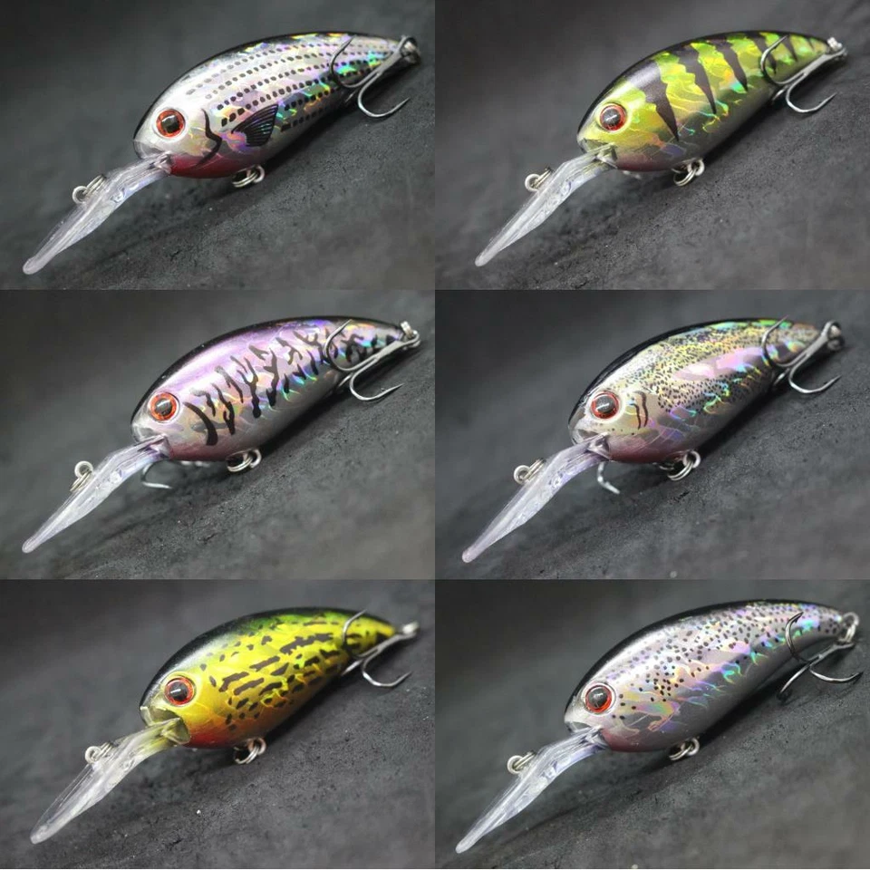 Crankbait para señuelos de pesca de lubina con señuelo 4 pulgadas buzo profundo 2 ganchos fuertes C55 Foto 4 de 4