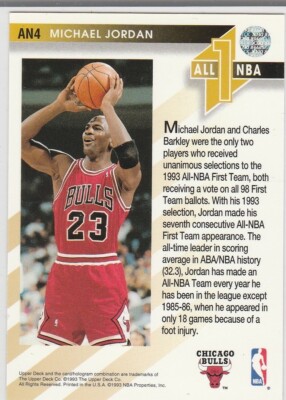MICHAEL JORDAN ALL NBA 1st Team CHICAGO BULLS 1993/94 Upper Deck
