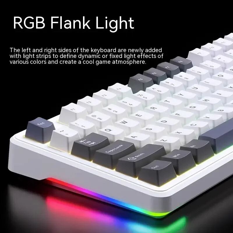 Bluetooth Tri-Mode 87-Key Hotswap Mechanical Gaming Keyboard Wireless