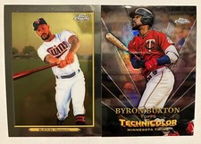 Lot of 2 Byron Buxton 2023 Topps Chrome Technicolor + 2020 Turkey Red Inserts