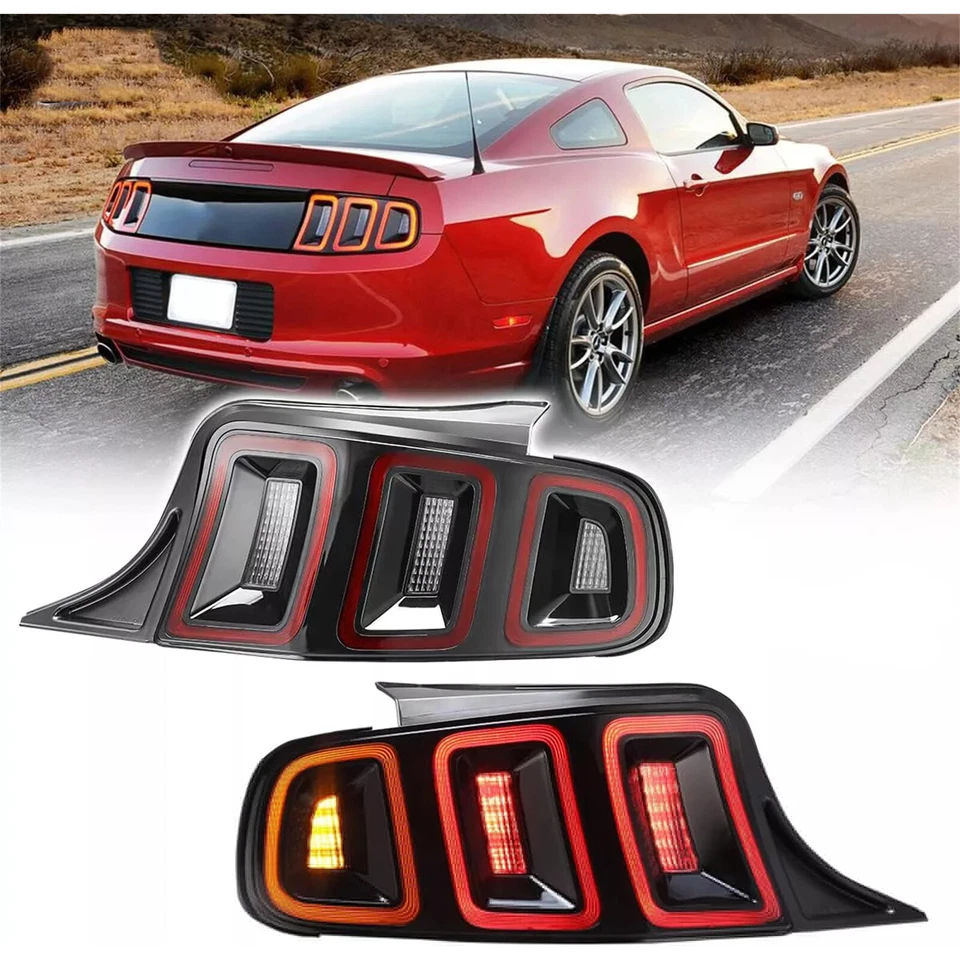 Luces traseras LED rojas con lámpara trasera secuencial para Ford Mustang 2010-2012 2011 Foto 4 de 4