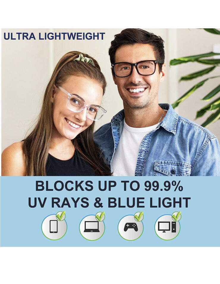 Premium 99.9 Blue Light Blocking Glasses Reduce Headaches and