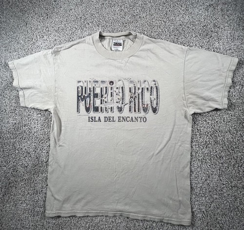Vintage 90s Streetwear Mens Large Faded Puerto Rico Short Sleeve T-Shirt