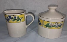 Sakura MAJESTICWARE Spring Valley Creamer Sugar Bowl Set Sue Zipkin Flowers