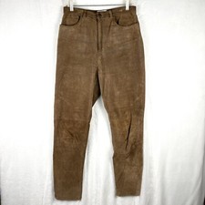 Bagatelle Women's Pants Brown Suede 100 Leather High Rise Lined Vintage Sz 8