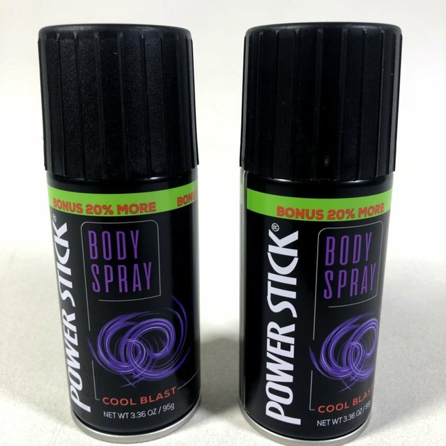 (2X) Power Stick Cool Blast Deodorant Body Spray 20 More Can For Men