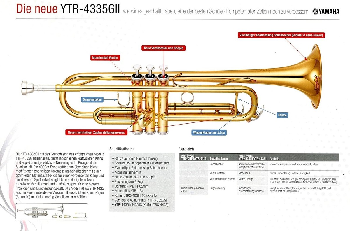 Yamaha YTR-4335GⅡ Trumpet w/Case Mouthpiece Key Bb Standard Yamaha YTR-4335GⅡ Trumpet w/Case Mouthpiece Key Bb Standard