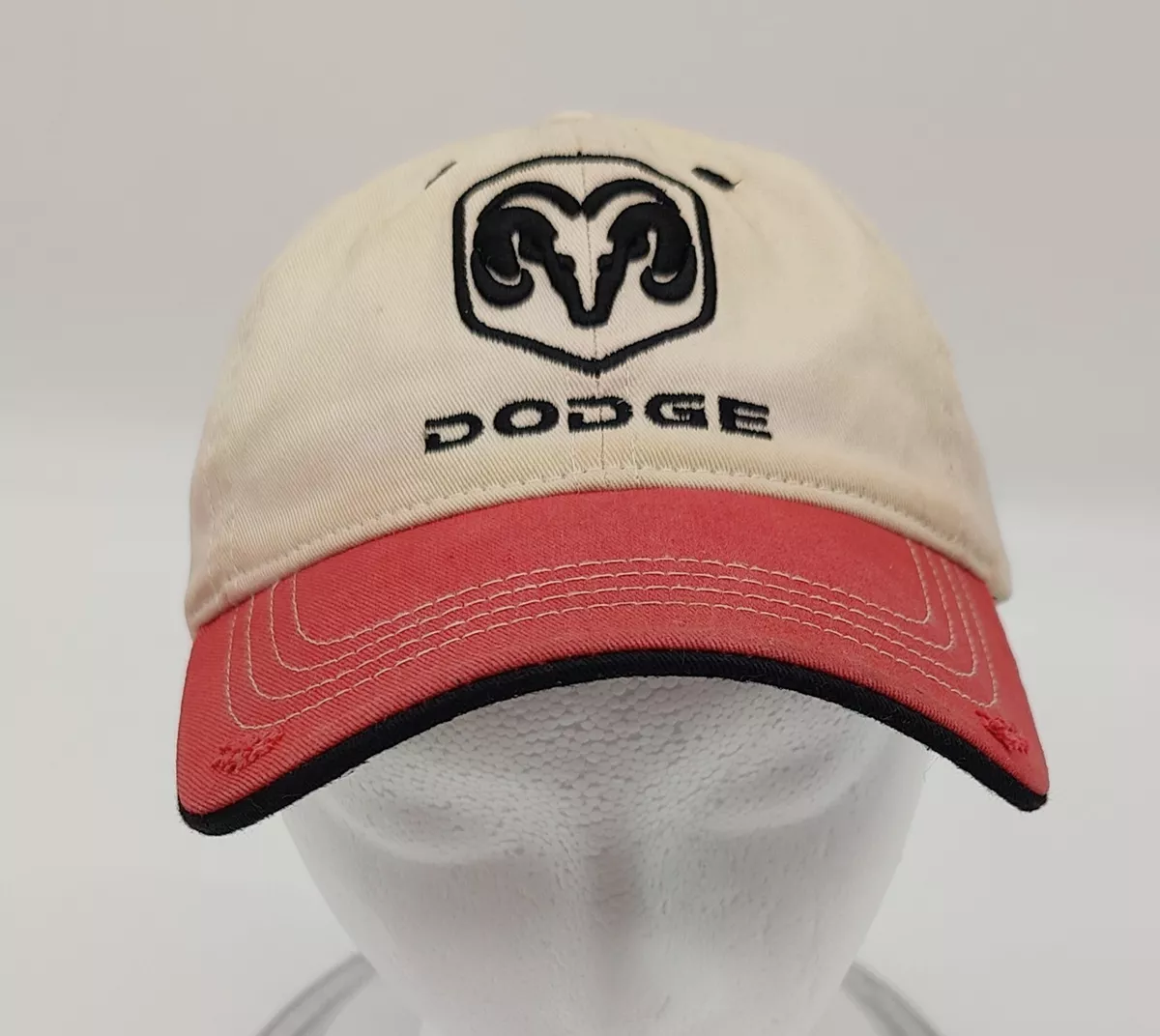 Dodge Ram Grab Life By The Horns Tan Red Embroided Hat Baseball