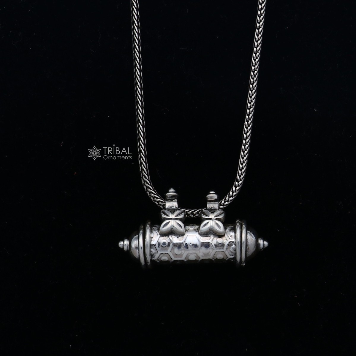 925 Sterling silver handmade vintage design amulet pendant, box