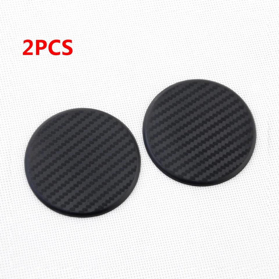 2x Black Car Water Cup Slot Coasters Non-Slip Carbon Fiber Look Pads Accessories - Image 3 of 4
