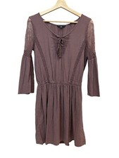 American Eagle Women's Mini Dress Medium Bell Sleeves Boho Prairie