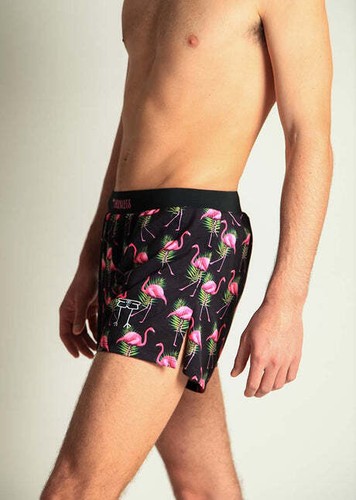 Pantalones Cortos Hombre Flamingos 4" Medio Dividido (Negro) XS, S, M, L, XL - Imagen 5 de 12