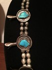 OLD PAWN Sterling Silver & Genuine MORENCI TURQUOISE Squash Blossom, ca 1930-40 — photo 6