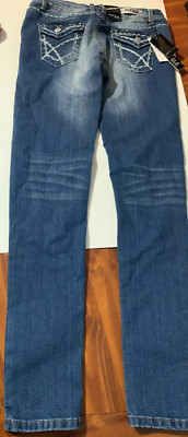 NWT $98 Puzzle Denim Blue Jeans /Sz 3/4 JUNIOR/ Skinny Jeans