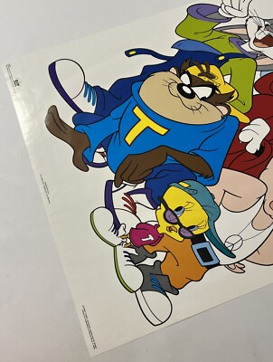 HUGE Original Vintage Looney Tunes Rap Hip Hop Gang Poster - 35x23
