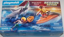 PLAYMOBIL 70489 Shark Attack and Rescue Action Boat Set 14pc for sale online