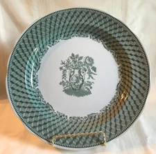 SPODE ARCHIVE COLLECTION VICTORIAN GREEN PORTLVASE DINNER PLATE & DISC HANGER