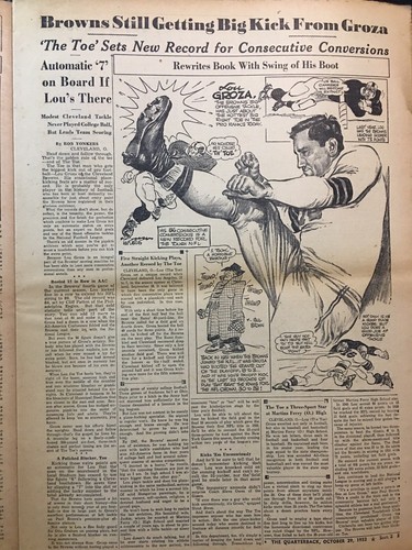 Phil Rizzuto Profile 1952 Lou Groza Cleveland Browns fútbol americano pateador de corte - Imagen 6 de 12