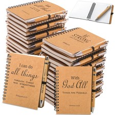 60 Pcs/30 Sets Christian Gifts Bulk Bible Verse Spiral Notebook and Pen Praye...