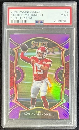 2020 PANINI SELECT PATRICK MAHOMES II PURPLE PRIZM #2 MINT PSA 9 29/75 CHIEFS