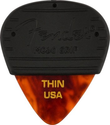 Fender MOJO GRIP Guitar Picks, Celluloid, THIN, 3-Pack, TORTOISE SHELL
