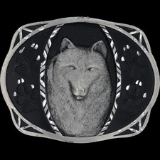 New Wolf Head Paw Print Wolves Tribal Western Southwest Vintage Belt Buckle
