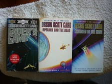 Orson Scott Card Series Enders Saga books 1,2 & 4 Three Sci Fi paperbacks