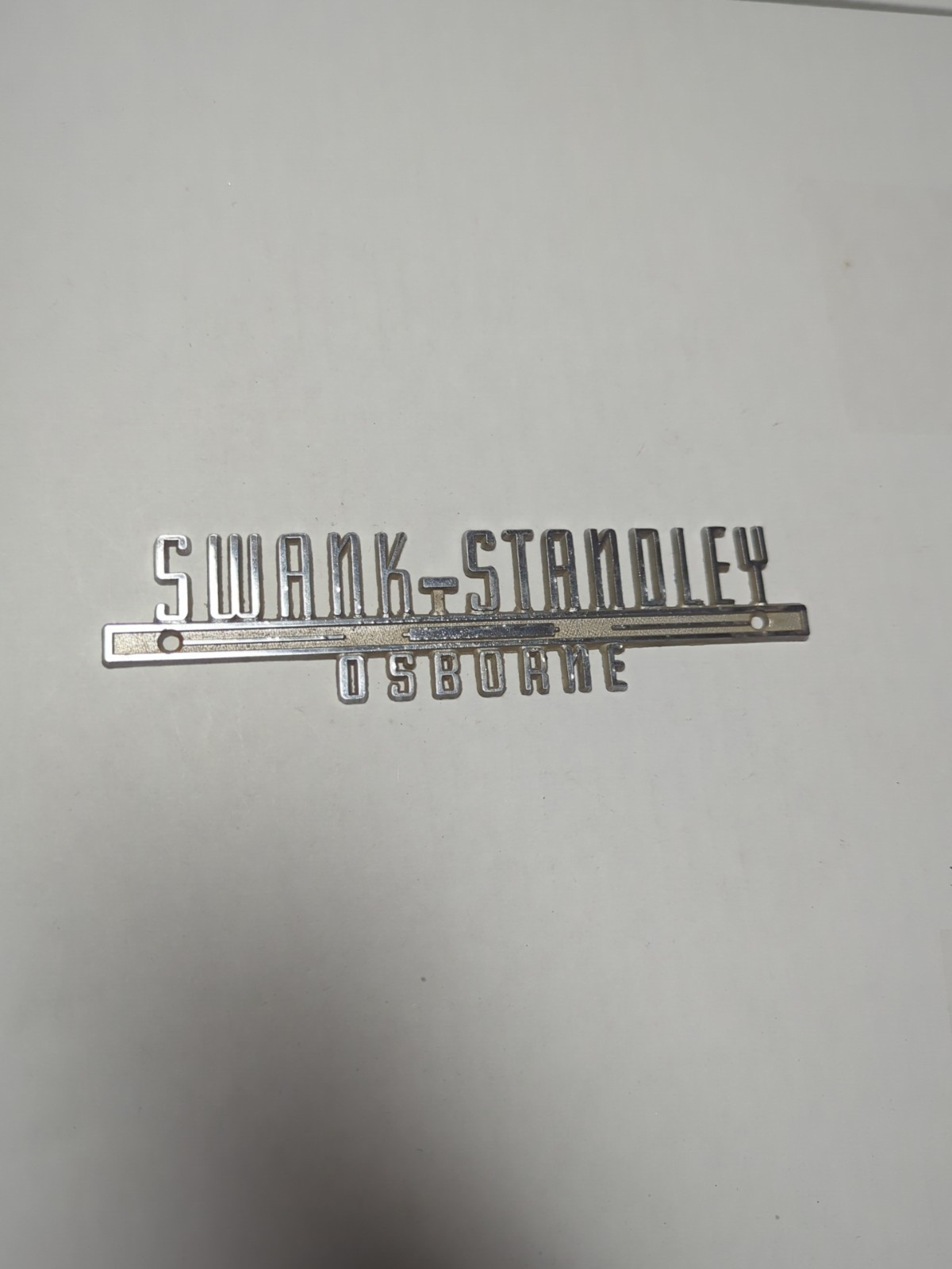 Swank Standley Chrome Metal Car Dealership Emblem Badge Osborne Kansas Ks 