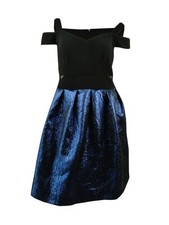 X By Xscape Women's Plus Size Cold-Shoulder Fit & Flare Dress