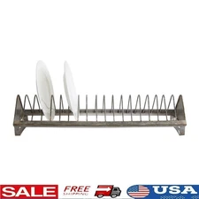 Metal Plate Rack 18 Plate Storage Rustic Dish Display Rack Kitchen Organizer New