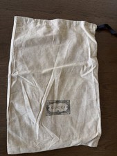 Authentic Gucci Dust Bag Beige Canvas Drawstring Storage Pouch Large Logo 11x16