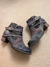 New Spring Step L' Artiste Leather Ankle Boots Booties Sz 10 EU41