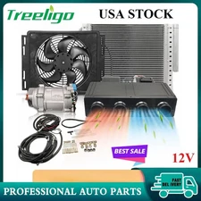 12V DC Air Conditioner Electric Cool& Water Heat Underdash DIY Auto Car A/C Kit