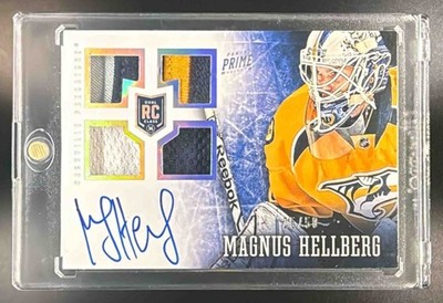 2013 Panini Prime Magnus Hellberg Holo Silver /50 #193 MEM Auto RC Predators