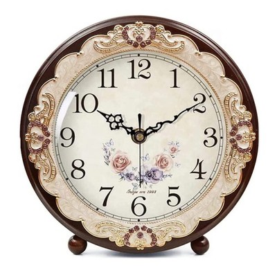 Justup Vintage Wooden Table Clock, Retro NonTicking European Style Beside Man...