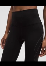 Lululemon Size 6 Align High Rise Yoga Pant 25” Black / Deco Pink *Curve Art*