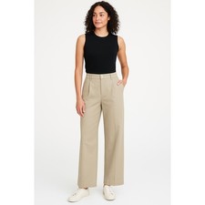 Loft Beige Pleated Wide Leg Stylish Pants Womens Size 10