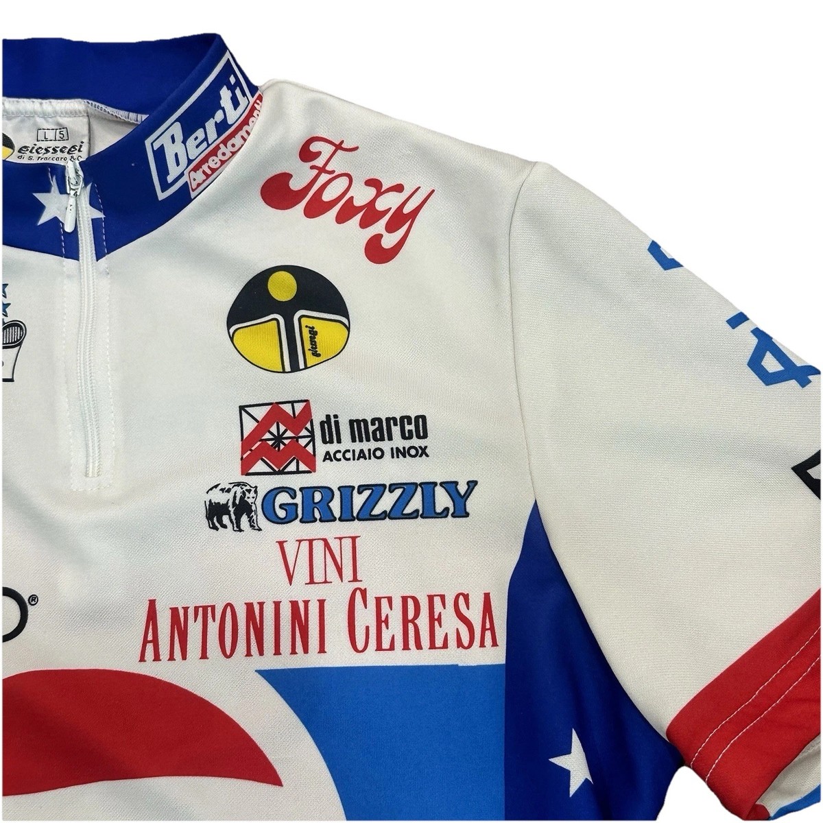 Vintage 80s Cycling Jersey Pepsi Cola 7UP Team Fanini 1/4 Zip