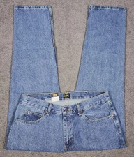 Men's Blue Jeans Regular Fit 36x31 Lee Straight Leg Medium Stone (Tagged 36x30)