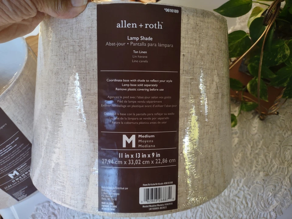 Par Lámpara de Tambor de Avena Sombreada 9" Alto X 13" Redonda Instalador de Araña Foto 4 de 4