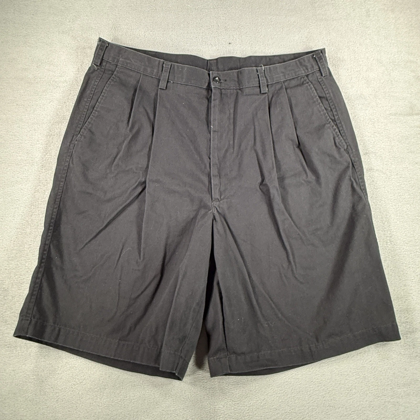 Vintage Nike Golf Dri Fit Pleated Chino Shorts Mens Size 40 Black Golf Casual