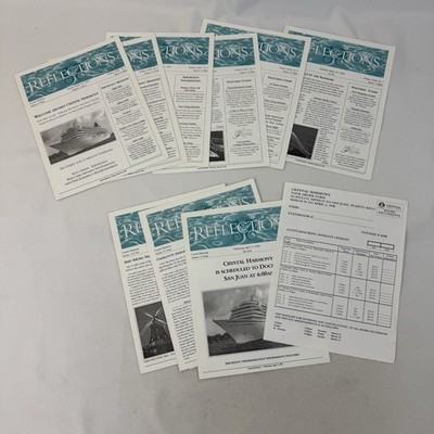 Crystal Harmony Cruise Reflections Daily Programs 1996 Lot of 10 Missing One