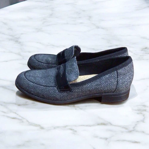 CLARKS Mocassini Clark's Trish Rose neri slip on in tessuto taglia 5 5