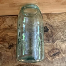 Authentic Masons Patent November 30th 1858 Aqua Blue Canning Jar