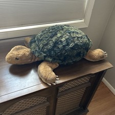 Steiff Slo Tortoise Plush Large 28 Jumbo Green Brown Stuffed Turtle