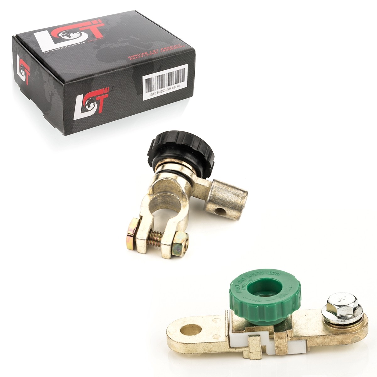 2x Car Battery Isolator Disconnect Switch with Round Knob Green Black for LEXUS